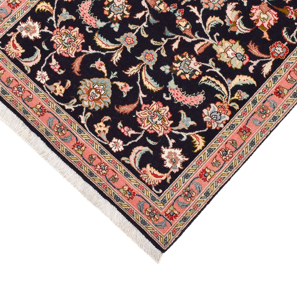 Tappeto corsia Tappeto Persero - Tabriz - Premio - 290 x 69 cm - blu scuro