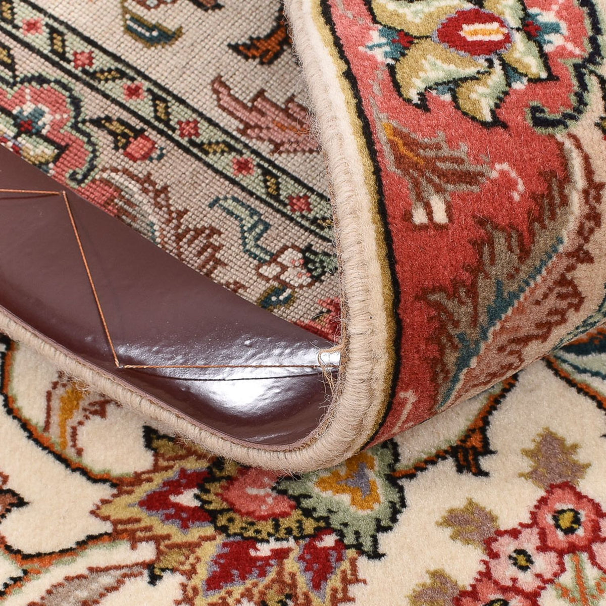 Tappeto corsia Tappeto Persero - Tabriz - Reale - 202 x 69 cm - crema