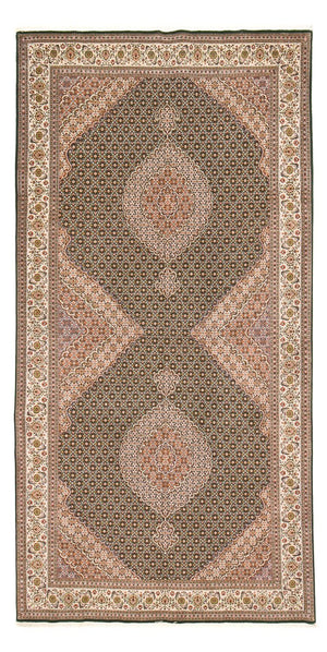 Tappeto corsia Tappeto Persero - Tabriz - Premio - 404 x 203 cm - sabbia
