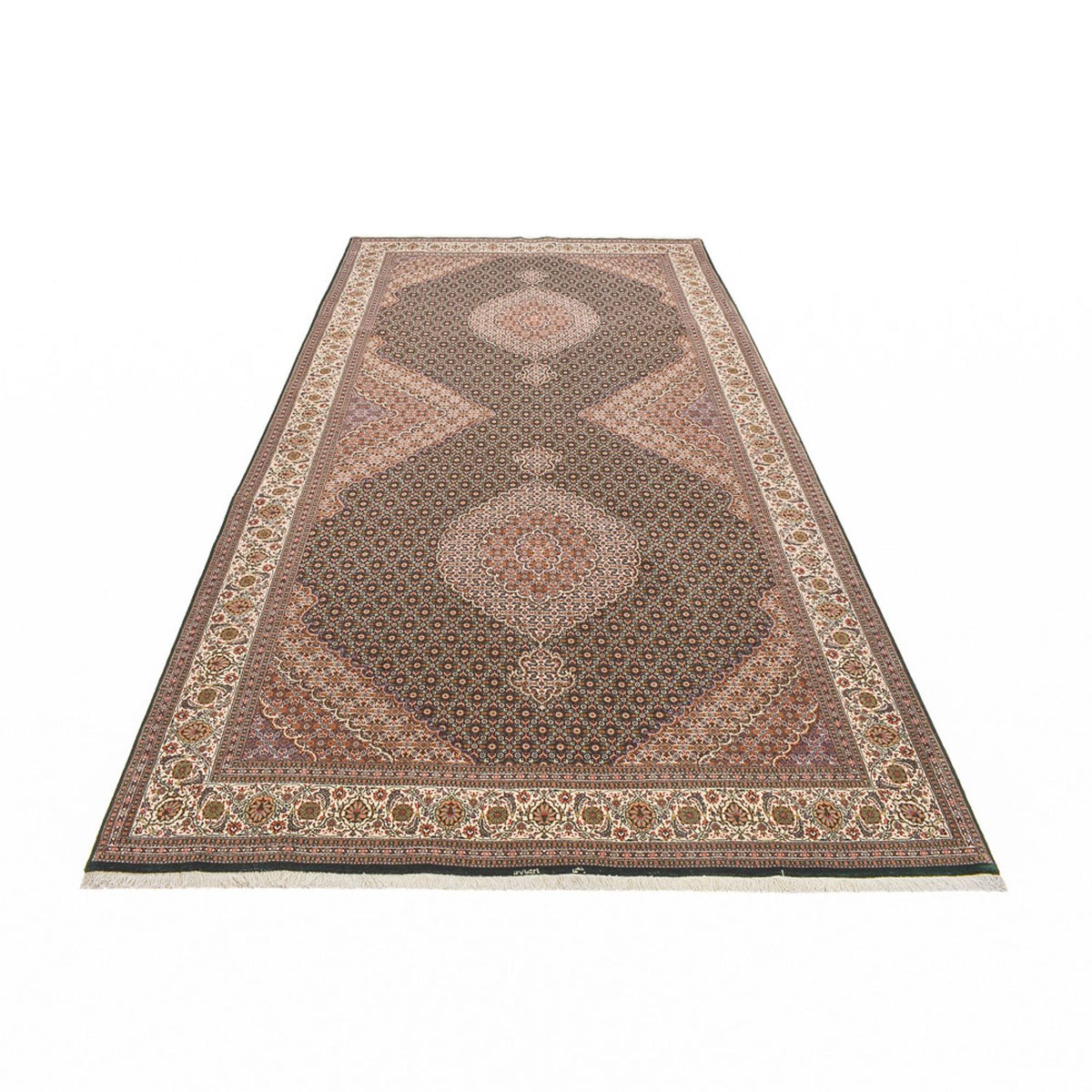 Tappeto corsia Tappeto Persero - Tabriz - Premio - 404 x 203 cm - sabbia
