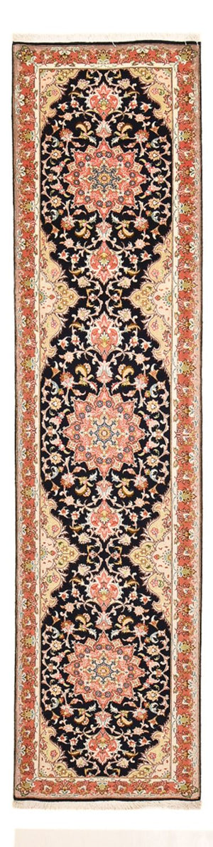 Tappeto corsia Tappeto Persero - Tabriz - Premio - 308 x 74 cm - blu scuro