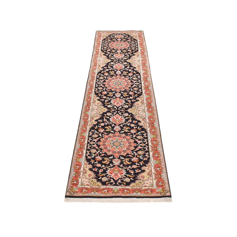 Tappeto corsia Tappeto Persero - Tabriz - Premio - 308 x 74 cm - blu scuro