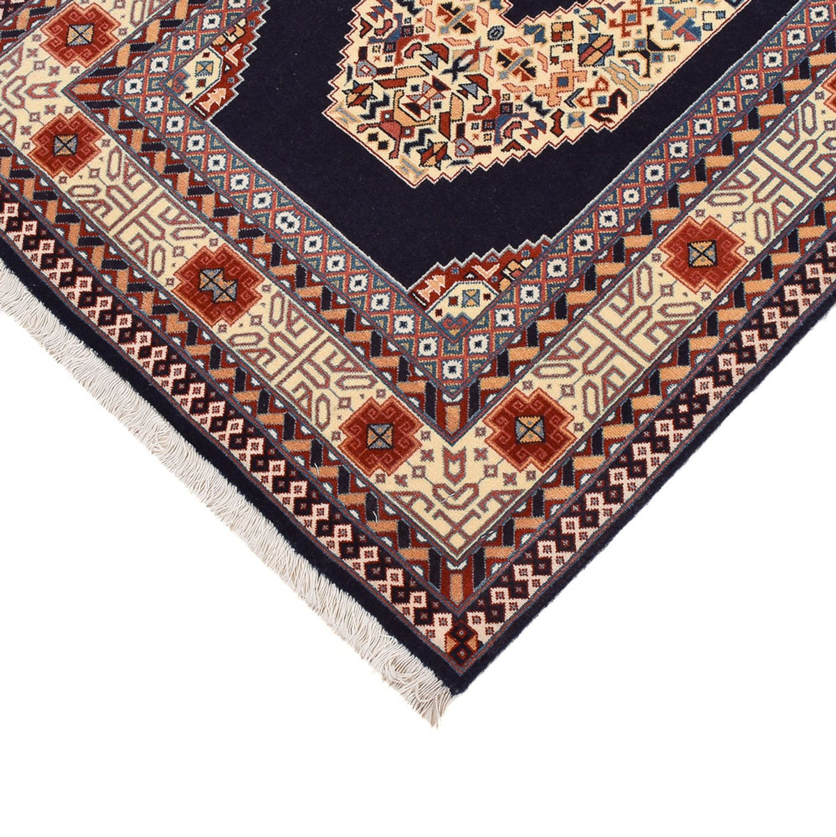 Tappeto corsia Tappeto Persero - Tabriz - Premio - 300 x 73 cm - blu scuro