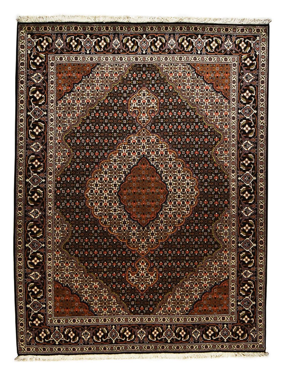 Tappeto Persero - Tabriz - Reale - 205 x 153 cm - marrone scuro