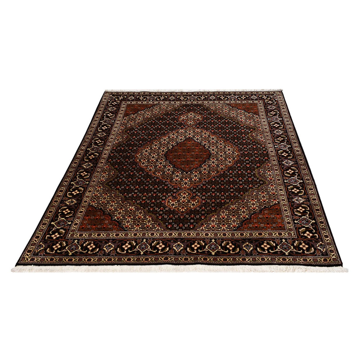 Tappeto Persero - Tabriz - Reale - 205 x 153 cm - marrone scuro