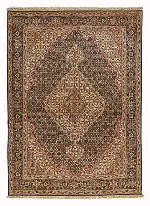 Tappeto Persero - Tabriz - Reale - 210 x 151 cm - marrone scuro