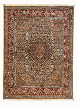 Tappeto Persero - Tabriz - Reale - 198 x 156 cm - marrone scuro