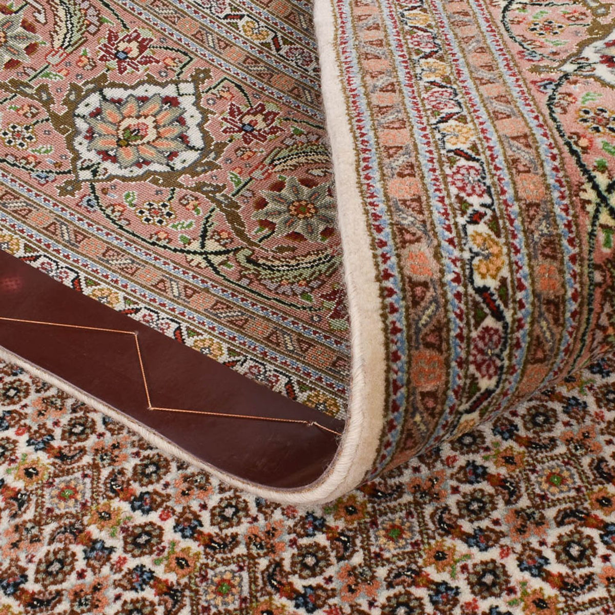 Tappeto corsia Tappeto Persero - Tabriz - Reale - 408 x 201 cm - marrone chiaro