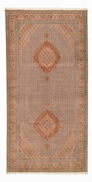 Tappeto corsia Tappeto Persero - Tabriz - Reale - 407 x 201 cm - marrone chiaro