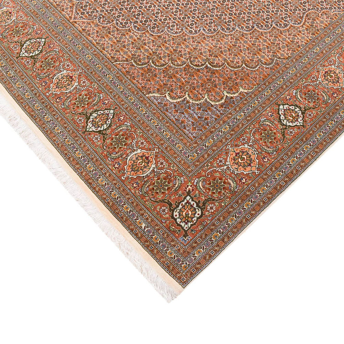 Tappeto corsia Tappeto Persero - Tabriz - Reale - 407 x 201 cm - marrone chiaro