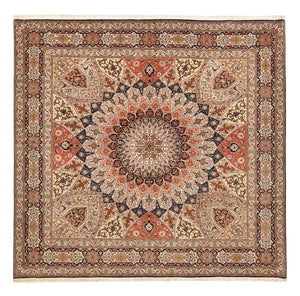 Tappeto Persero - Tabriz - Reale quadrato  - 252 x 248 cm - beige scuro