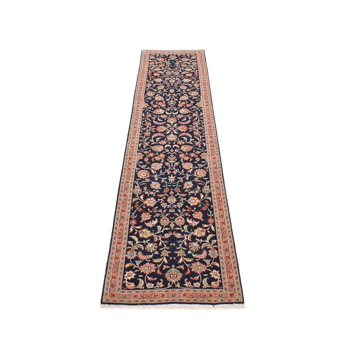 Tappeto corsia Tappeto Persero - Tabriz - Premio - 300 x 68 cm - blu scuro