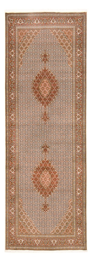 Tappeto corsia Tappeto Persero - Tabriz - Reale - 404 x 150 cm - marrone chiaro