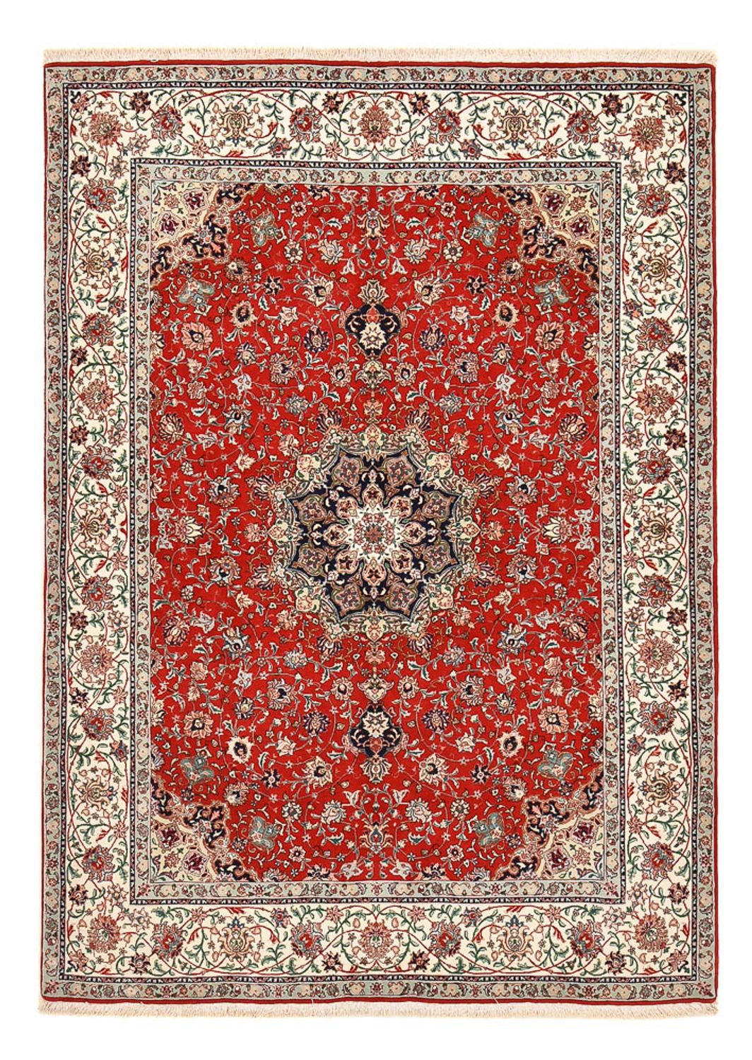 Tappeto Persero - Tabriz - Premio - 213 x 150 cm - rosso
