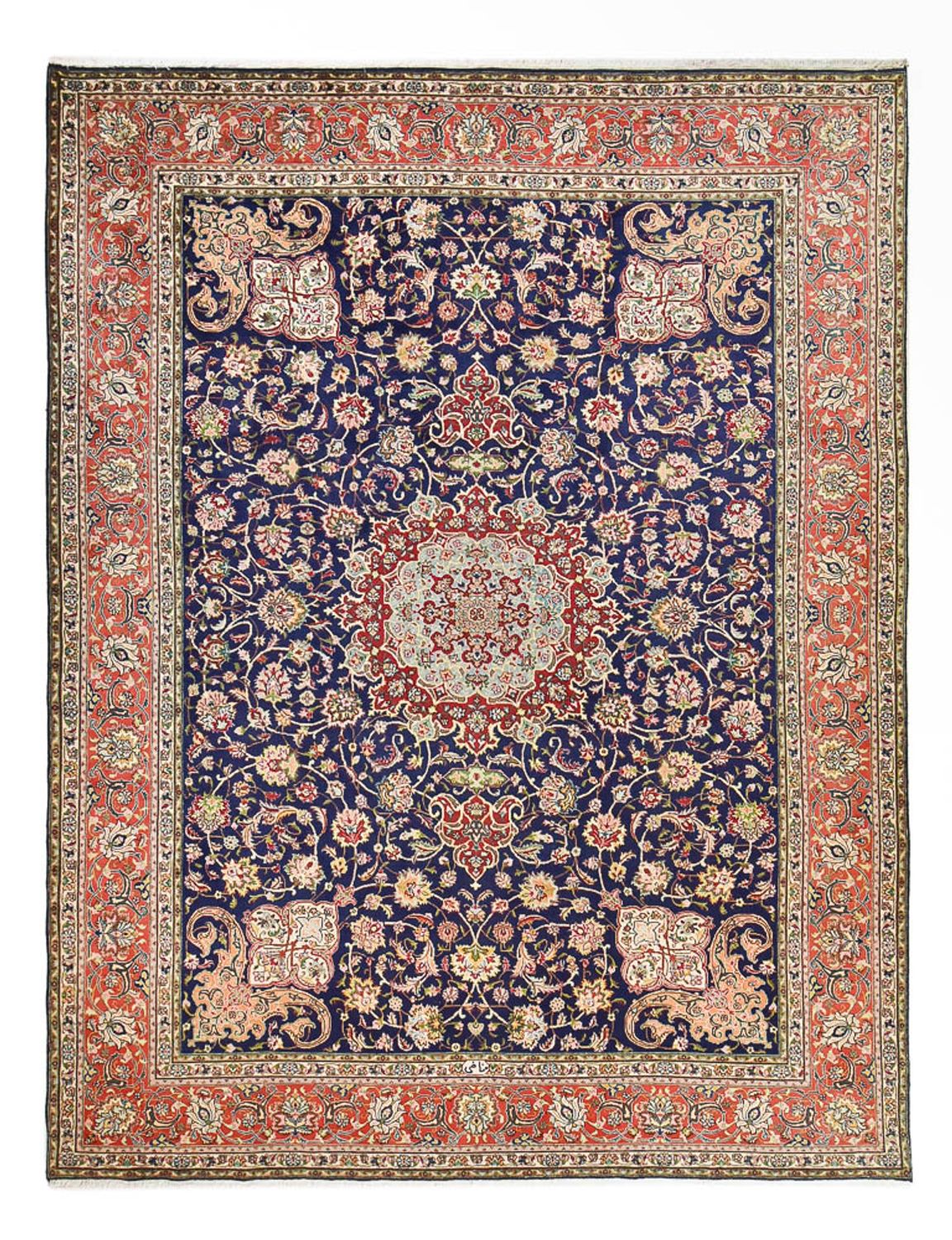 Tappeto Persero - Tabriz - Reale - 402 x 303 cm - blu scuro