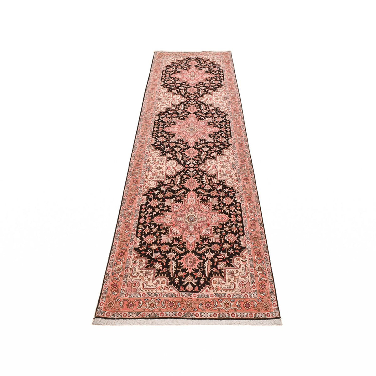 Tappeto corsia Tappeto Persero - Tabriz - Premio - 350 x 91 cm - blu scuro