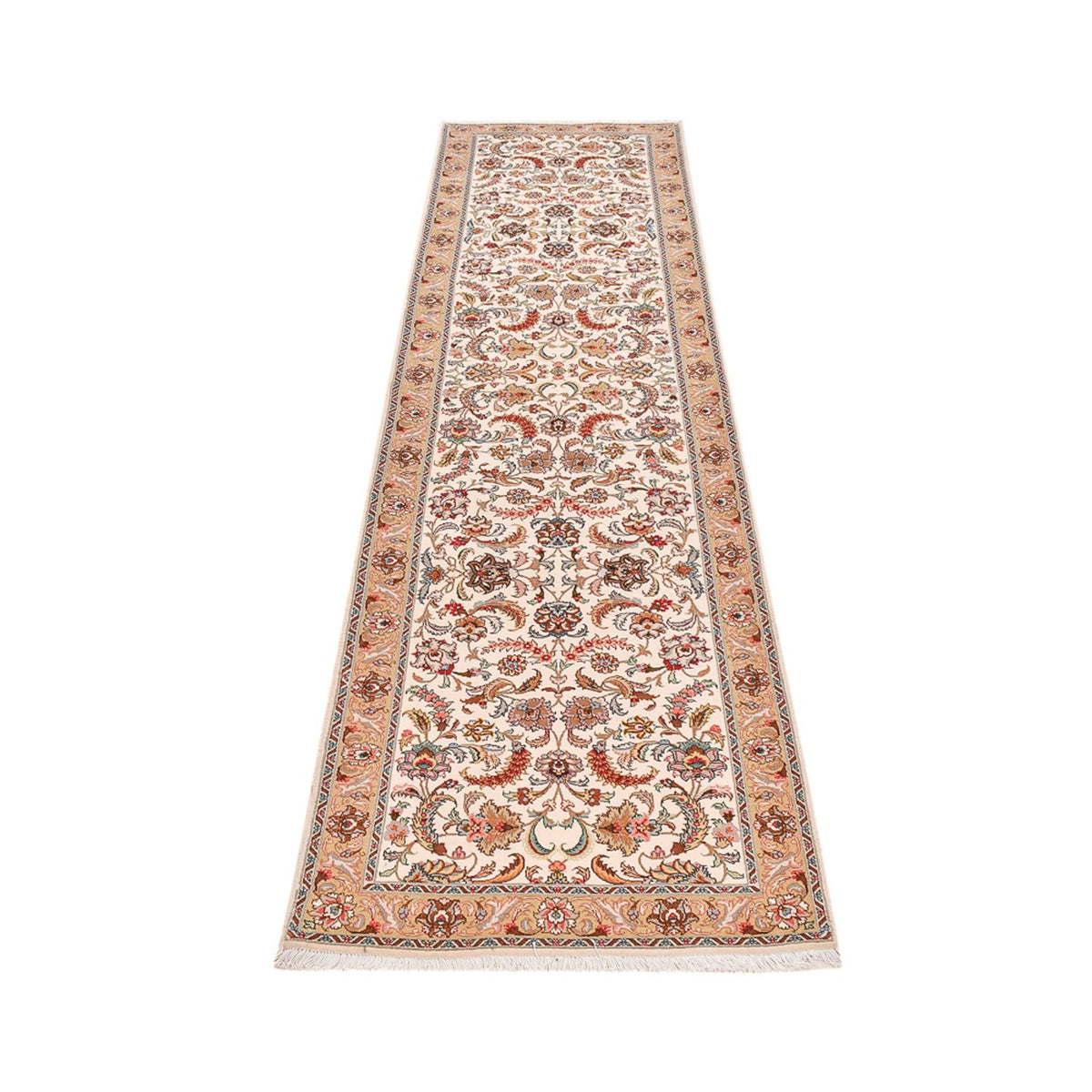 Tappeto corsia Tappeto Persero - Tabriz - Premio - 307 x 79 cm - caramello