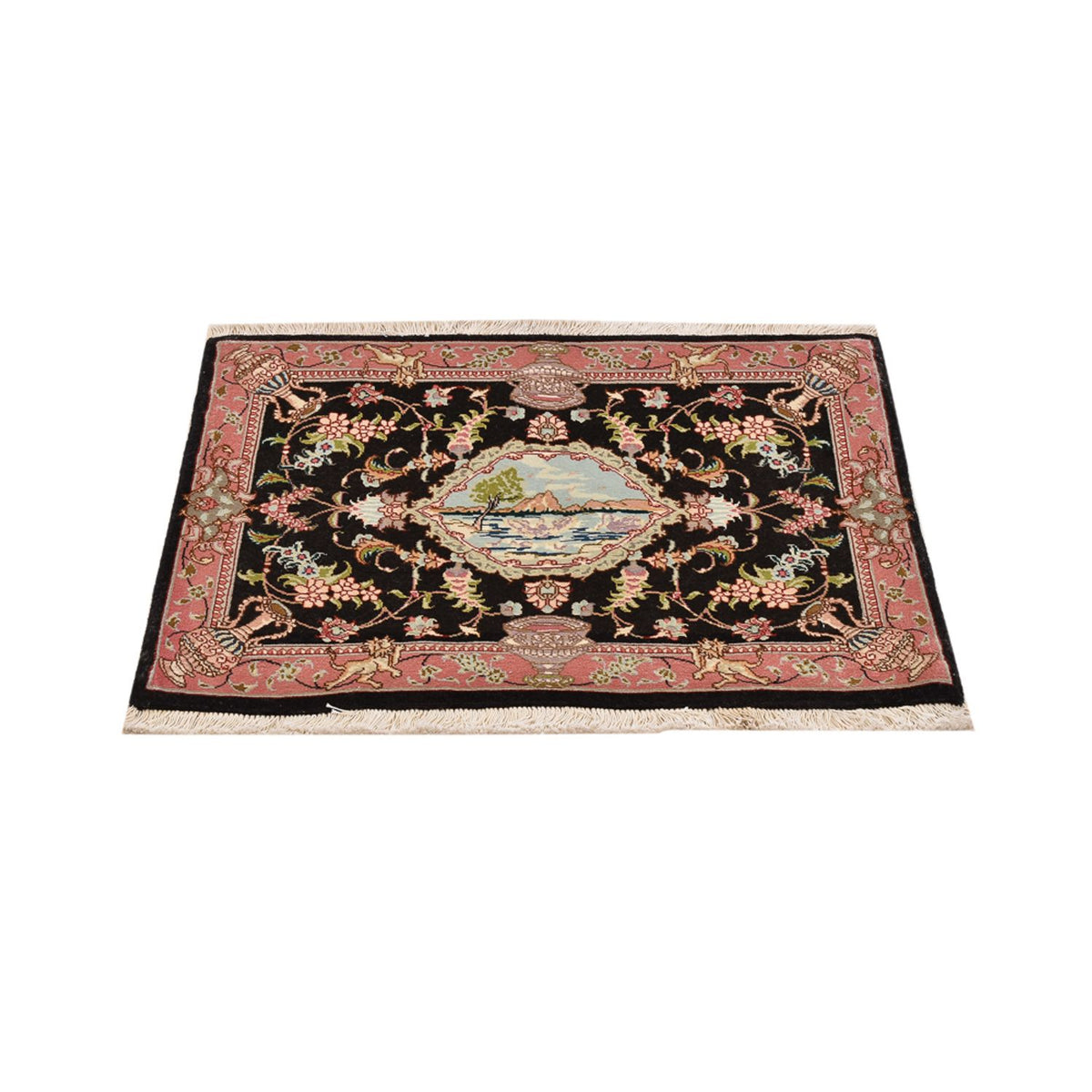 Tappeto Persero - Tabriz - Reale - 72 x 55 cm - blu scuro