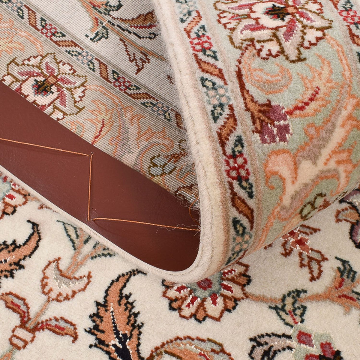 Tappeto corsia Tappeto Persero - Tabriz - Premio - 312 x 74 cm - caramello