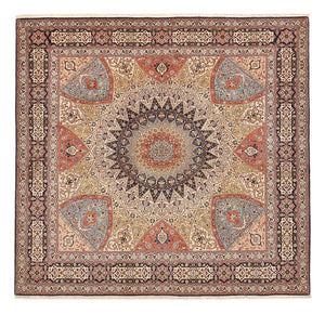Tappeto Persero - Tabriz - Reale quadrato  - 254 x 248 cm - beige scuro