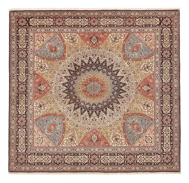 Tappeto Persero - Tabriz - Reale quadrato  - 254 x 248 cm - beige scuro
