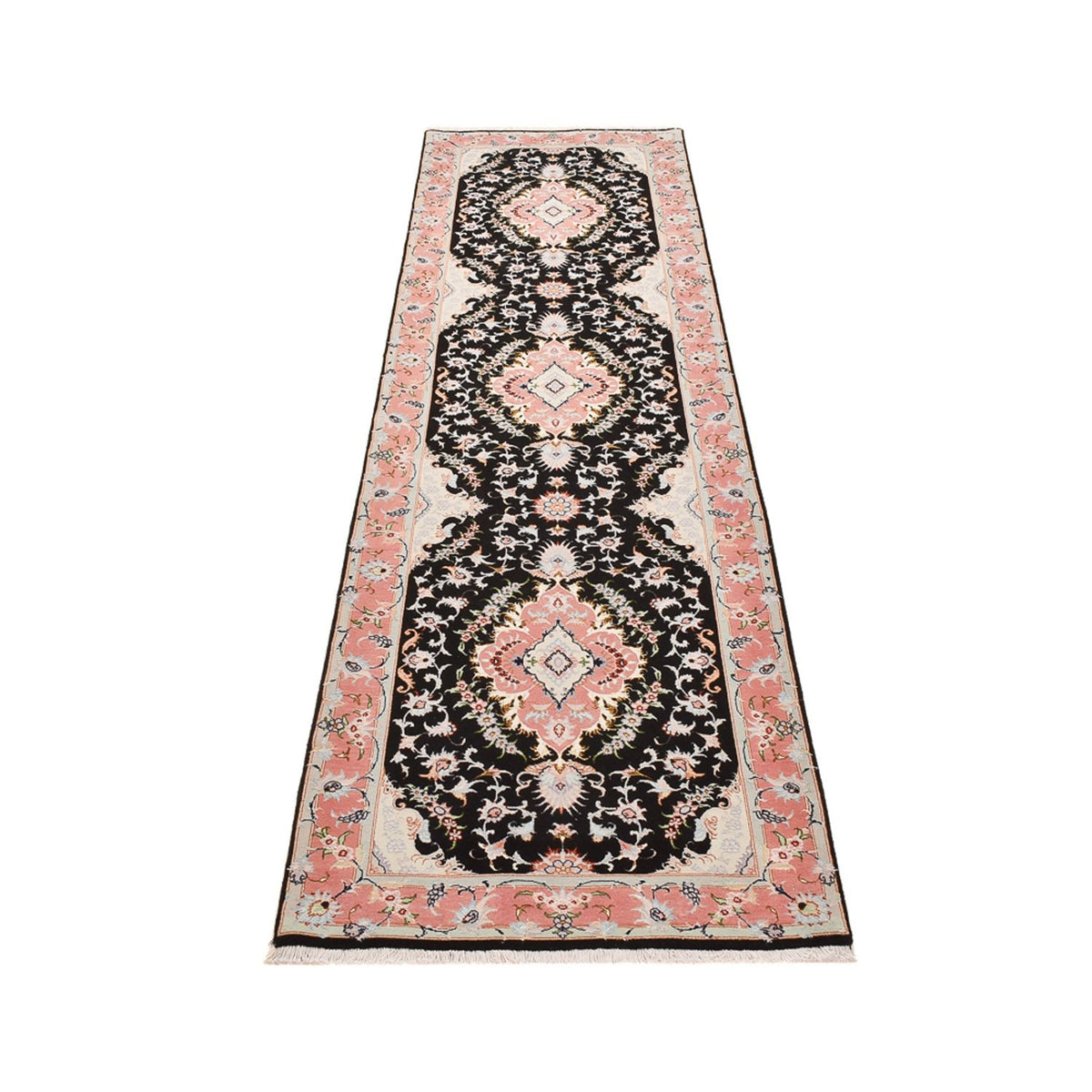 Tappeto corsia Tappeto Persero - Tabriz - Reale - 300 x 83 cm - blu scuro