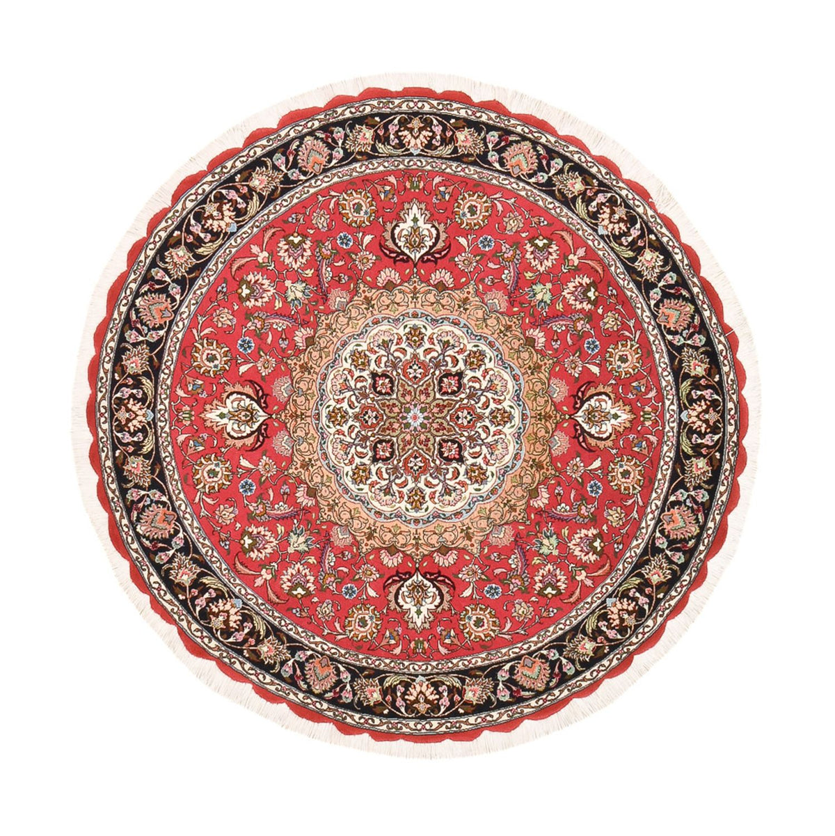 Tappeto Persero - Tabriz - Reale rotondo  - 150 x 150 cm - rosso