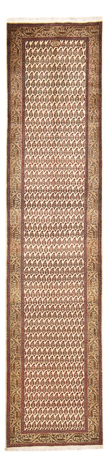 Tappeto corsia Tappeto Persero - Tabriz - Reale - 427 x 97 cm - beige scuro