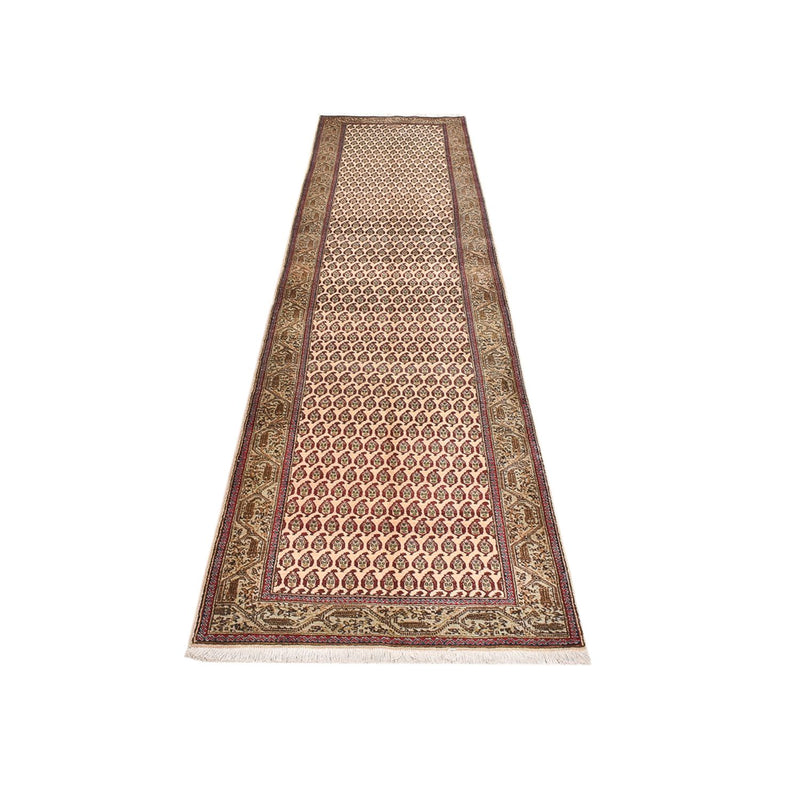Tappeto corsia Tappeto Persero - Tabriz - Reale - 427 x 97 cm - beige scuro