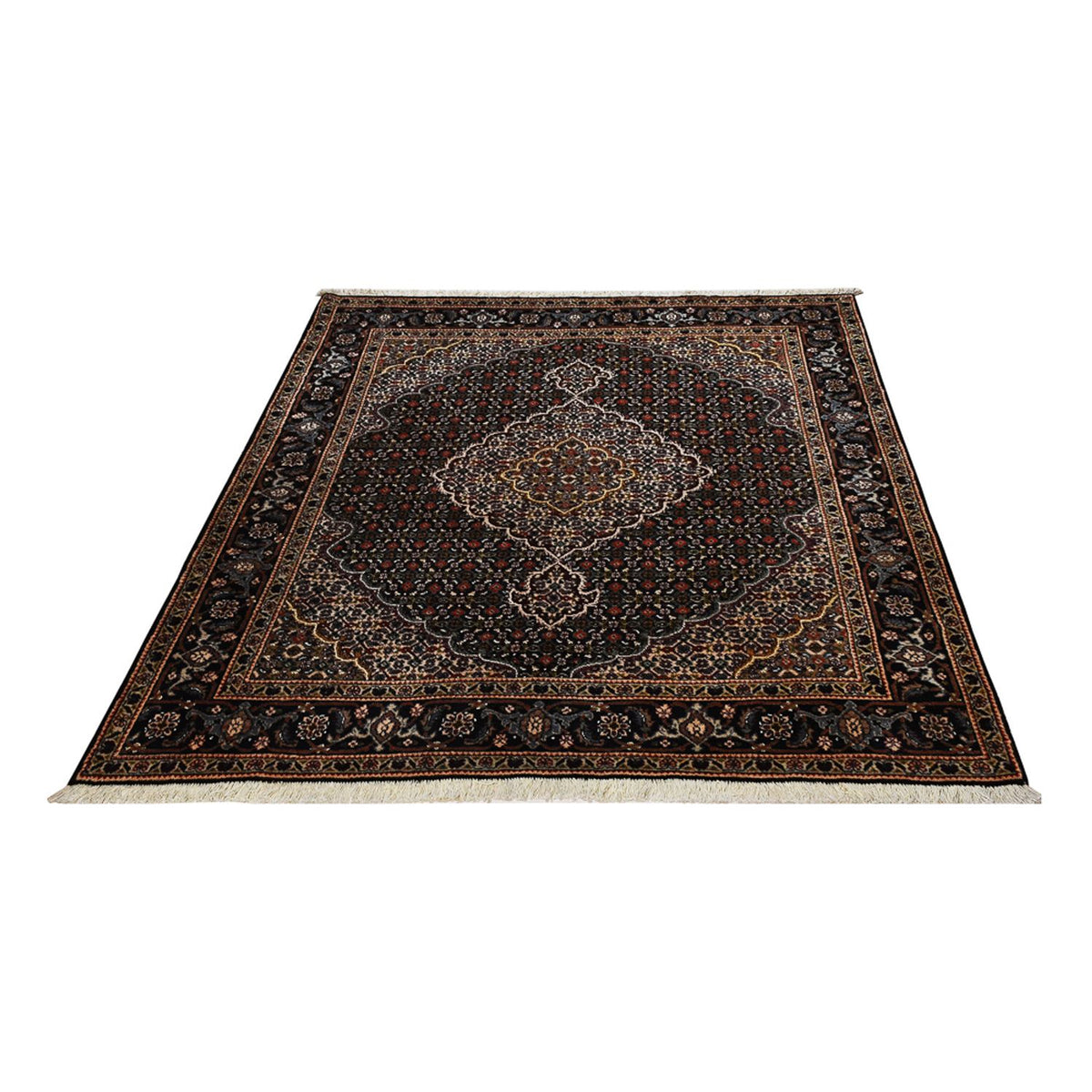 Tappeto Persero - Tabriz - Reale - 192 x 153 cm - marrone scuro