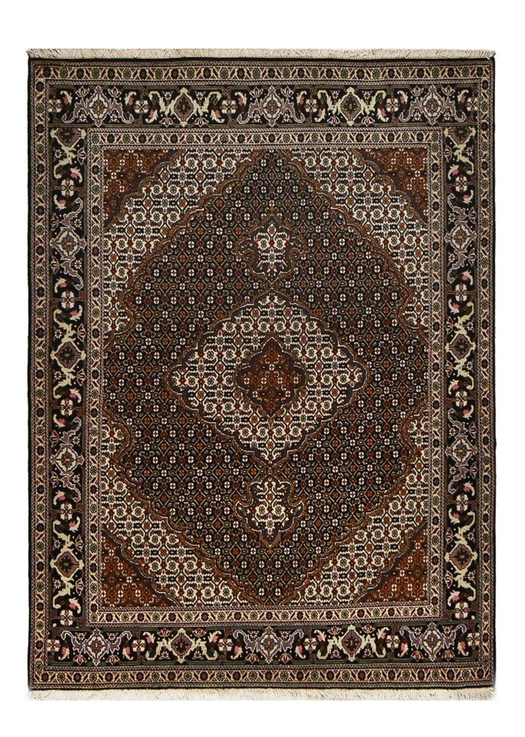 Tappeto Persero - Tabriz - Reale - 198 x 148 cm - marrone scuro
