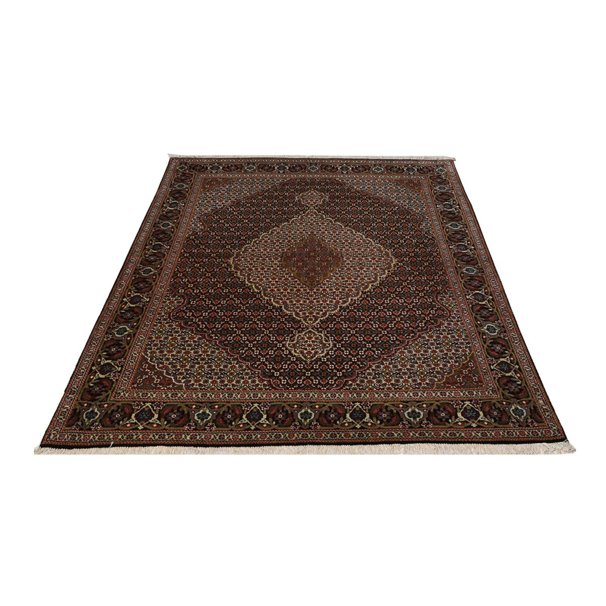 Tappeto Persero - Tabriz - Reale - 195 x 150 cm - marrone scuro