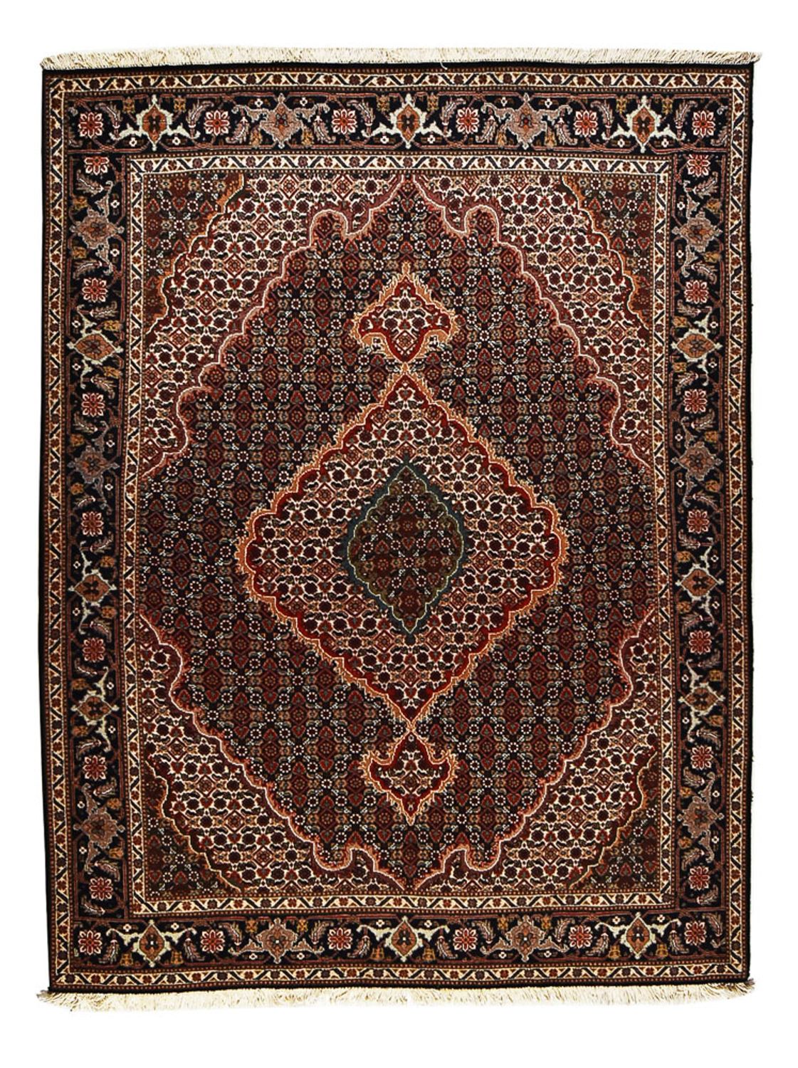 Tappeto Persero - Tabriz - Reale - 198 x 150 cm - marrone scuro