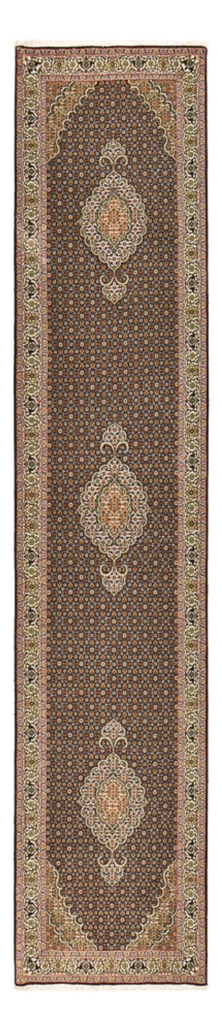 Tappeto corsia Tappeto Persero - Tabriz - Reale - 396 x 82 cm - beige scuro