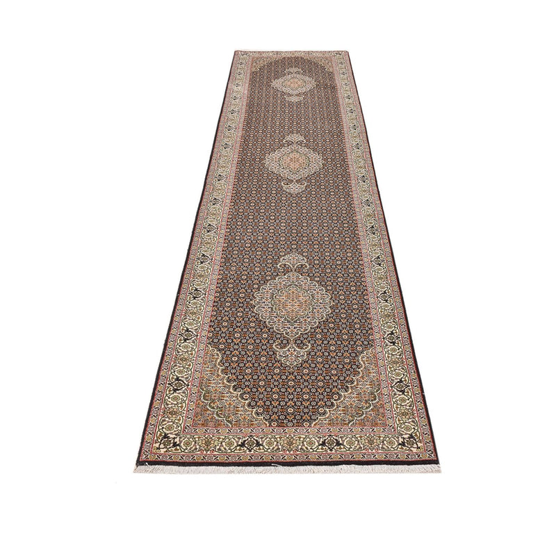 Tappeto corsia Tappeto Persero - Tabriz - Reale - 396 x 82 cm - beige scuro