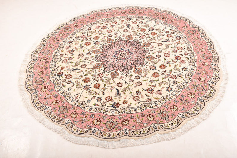 Tappeto Persero - Tabriz - Reale rotondo  - 200 x 200 cm - crema