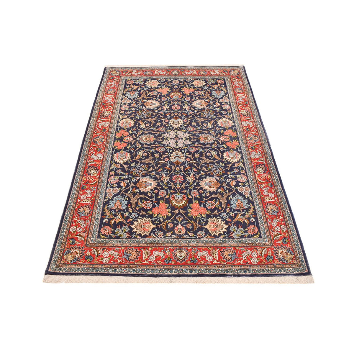 Tappeto Persero - Isfahan - Premio - 226 x 136 cm - blu scuro