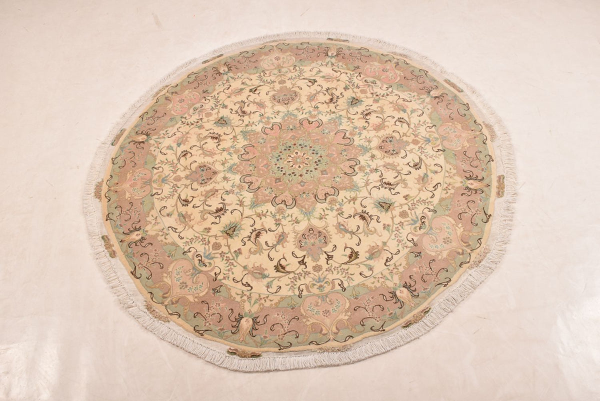 Tappeto Persero - Tabriz - Reale rotondo  - 150 x 150 cm - beige