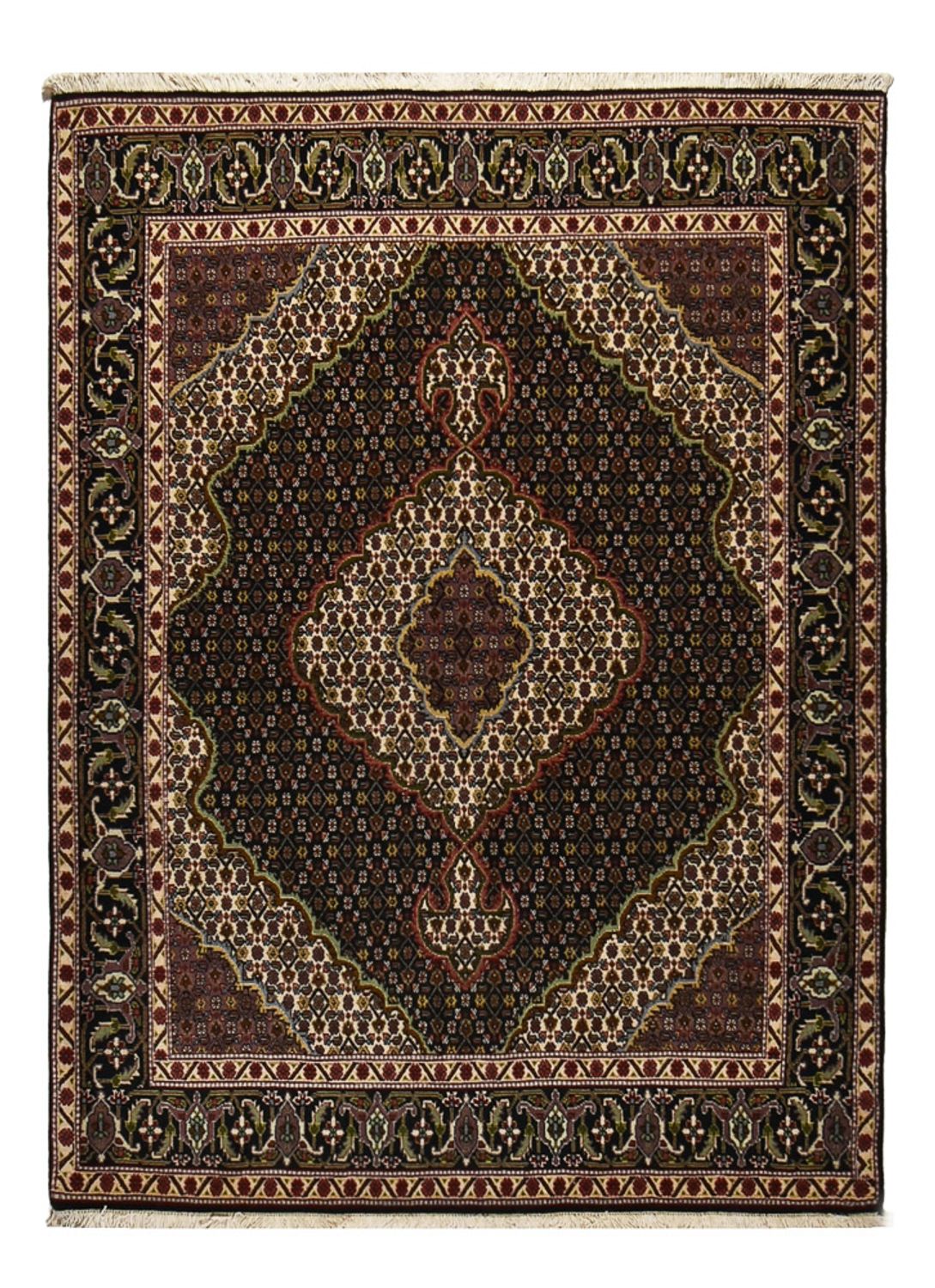 Tappeto Persero - Tabriz - Reale - 202 x 150 cm - marrone scuro