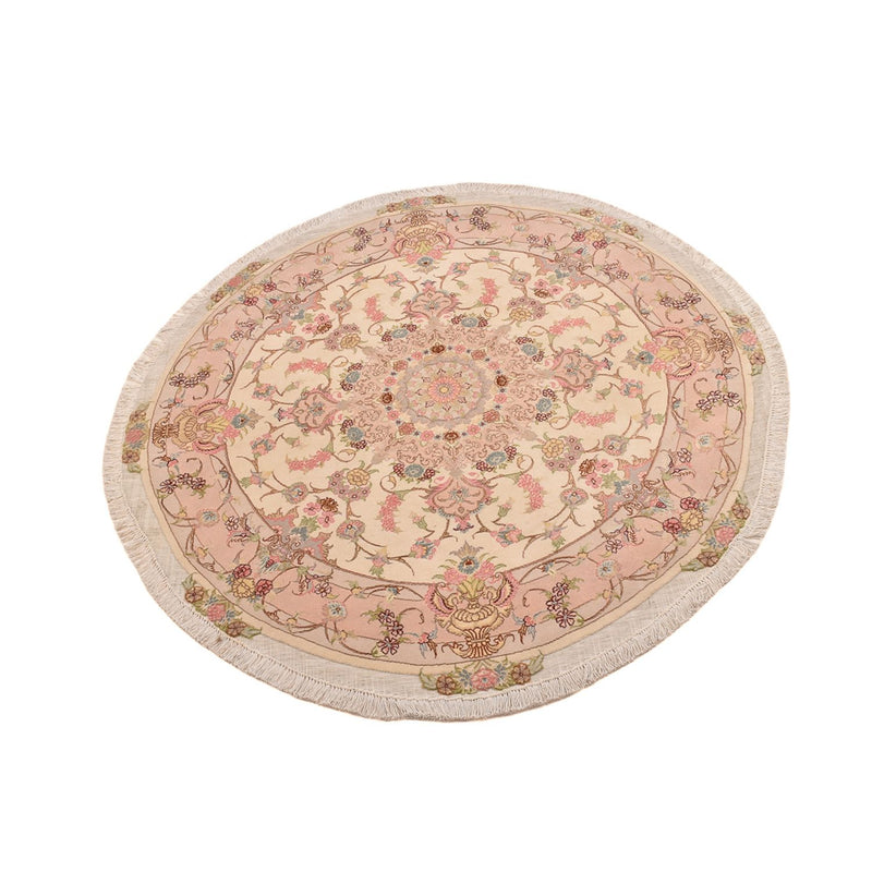 Tappeto Persero - Tabriz - Reale rotondo  - 143 x 143 cm - salmone