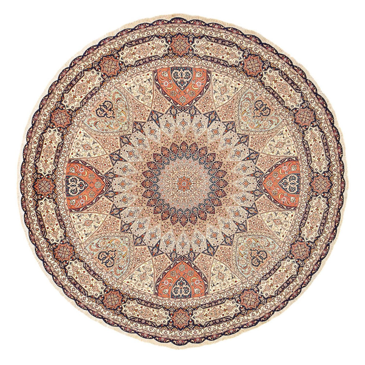 Tappeto Persero - Tabriz - Reale rotondo  - 312 x 312 cm - beige