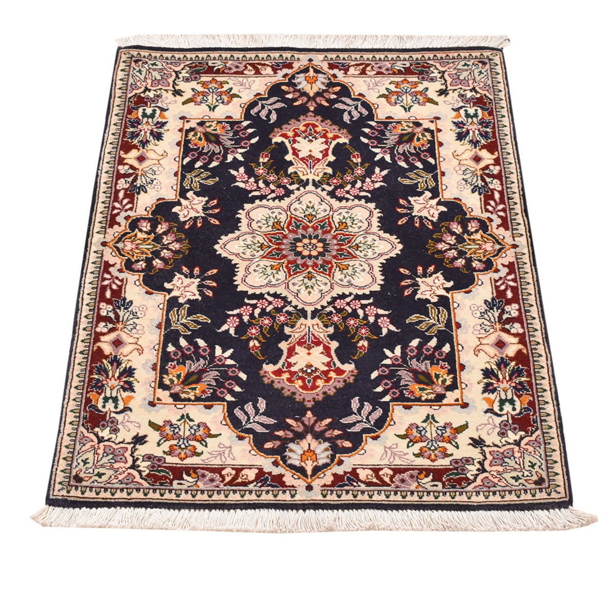 Tappeto Persero - Tabriz - Reale - 90 x 60 cm - blu scuro