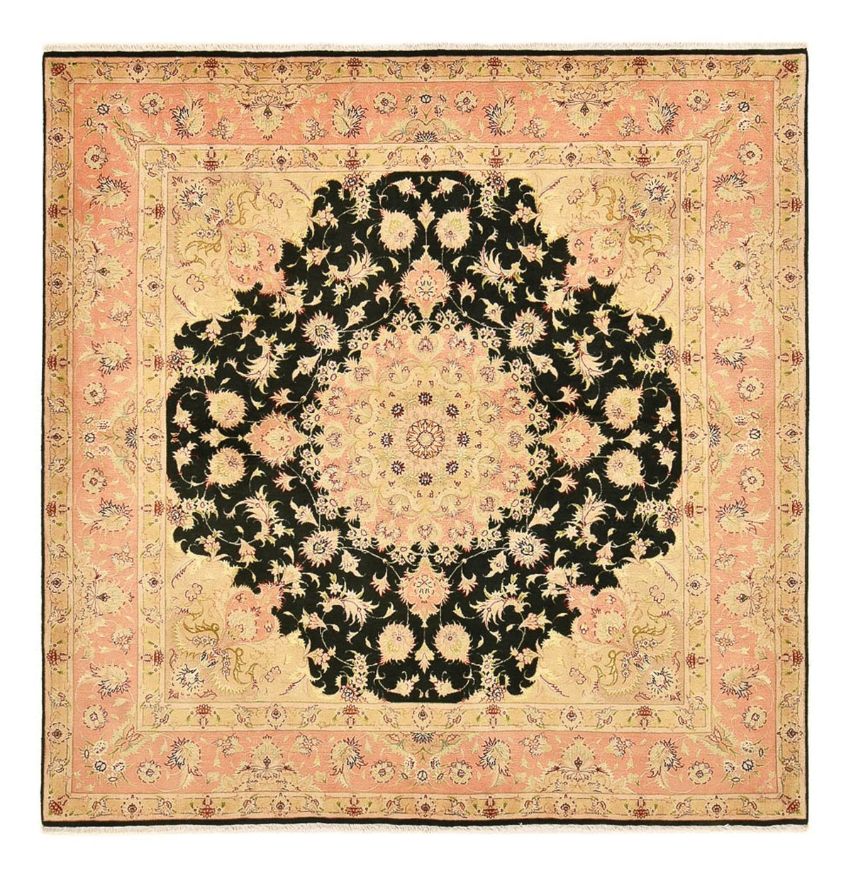 Tappeto Persero - Tabriz - Reale quadrato  - 202 x 196 cm - blu scuro