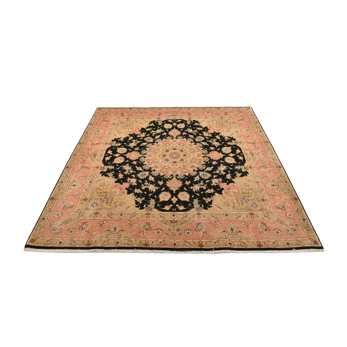 Tappeto Persero - Tabriz - Reale quadrato  - 202 x 196 cm - blu scuro