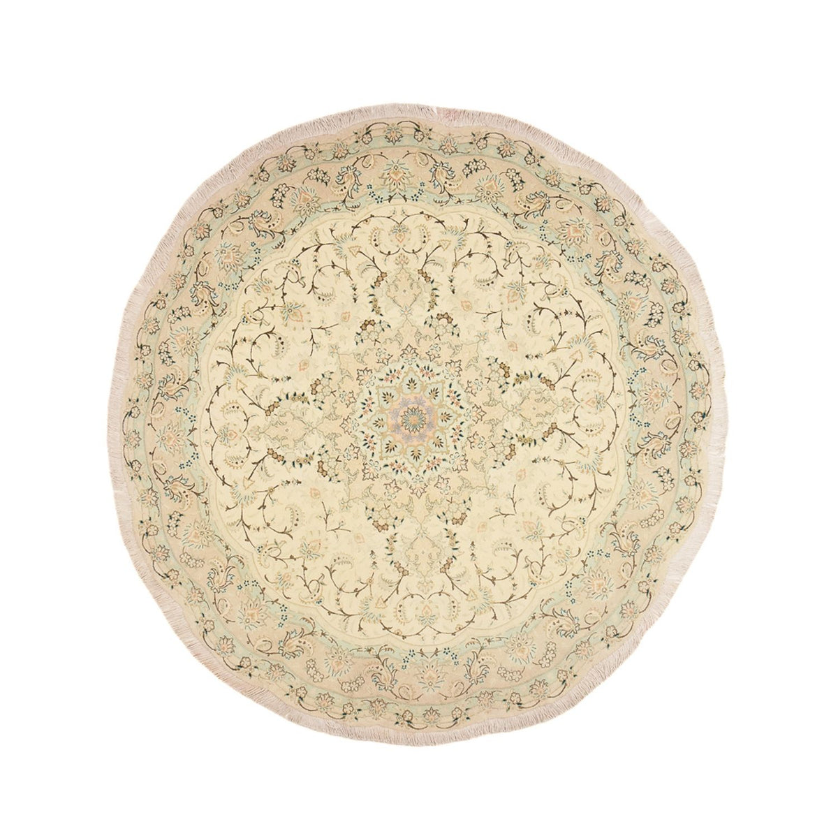 Tappeto Persero - Tabriz - Premio rotondo  - 200 x 200 cm - sabbia