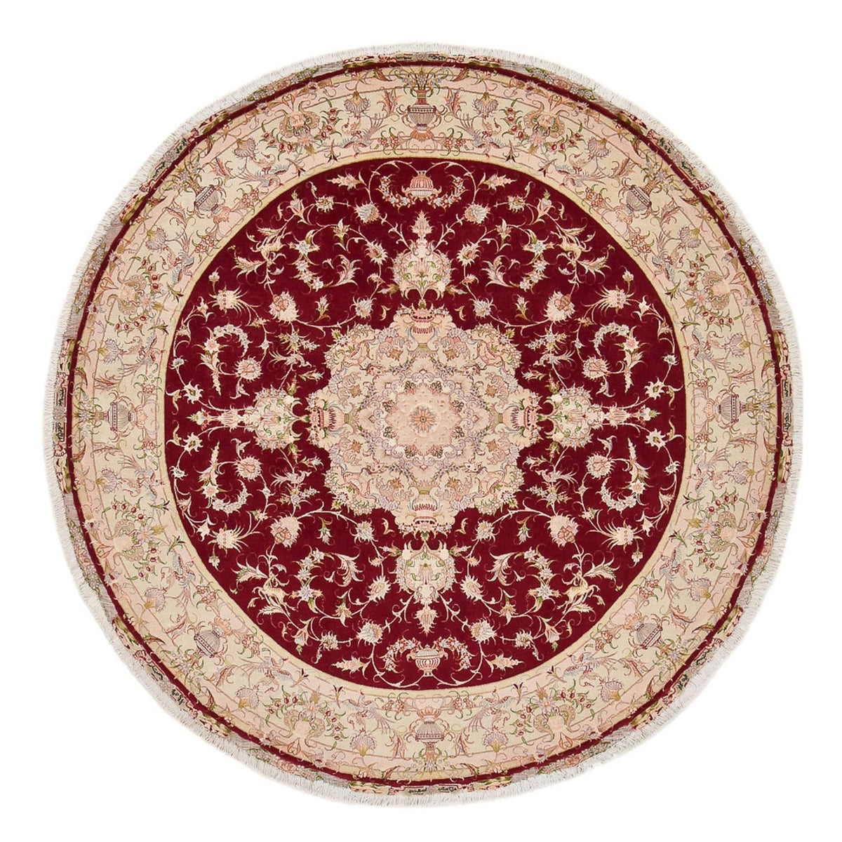 Tappeto Persero - Tabriz - Reale rotondo  - 245 x 245 cm - rosso