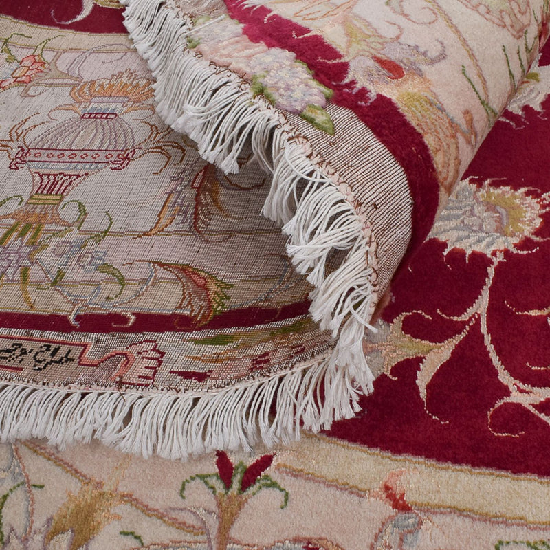 Tappeto Persero - Tabriz - Reale rotondo  - 245 x 245 cm - rosso