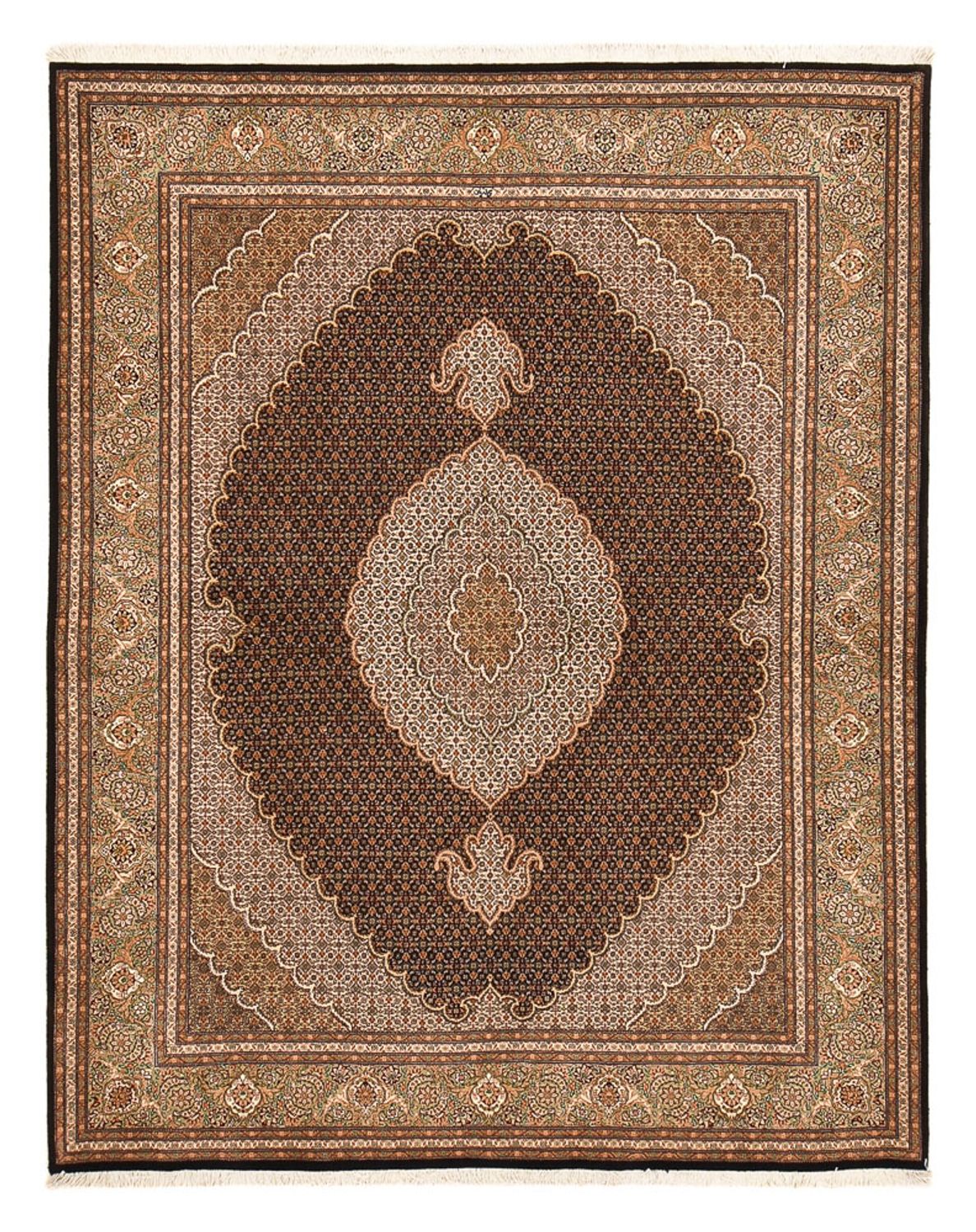 Tappeto Persero - Tabriz - Reale - 250 x 202 cm - marrone scuro