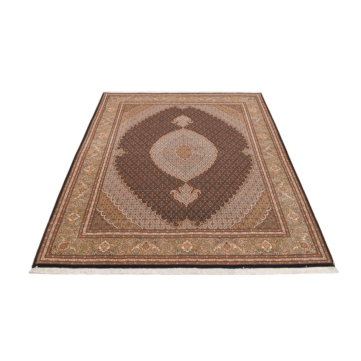 Tappeto Persero - Tabriz - Reale - 250 x 202 cm - marrone scuro