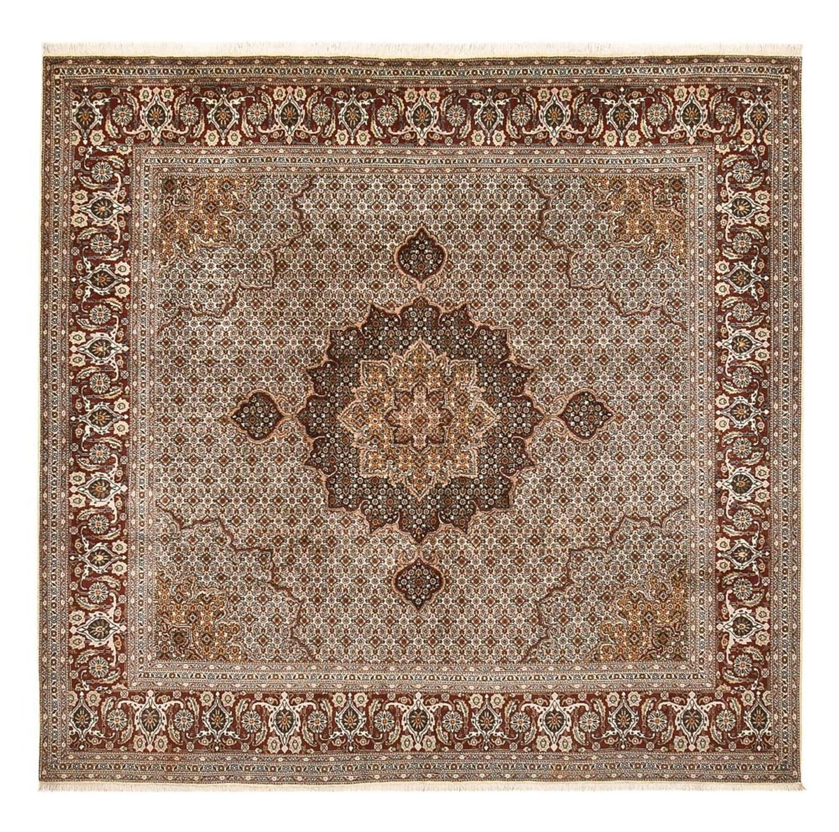 Tappeto Persero - Tabriz - Reale quadrato  - 252 x 247 cm - marrone